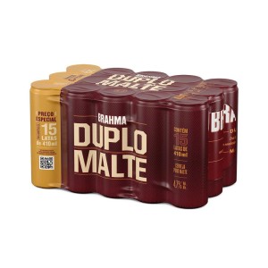 Cerveja Brahma Duplo Malte Lata 410 ml com 15 unidades