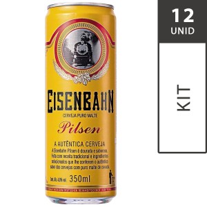 Cerveja Eisenbahn Pilsen Lata 350ML 12X1 Gelada